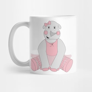 Pink Ballerina Rhino In Tutu Digital Art | Melanie Jensen Illustrations Mug